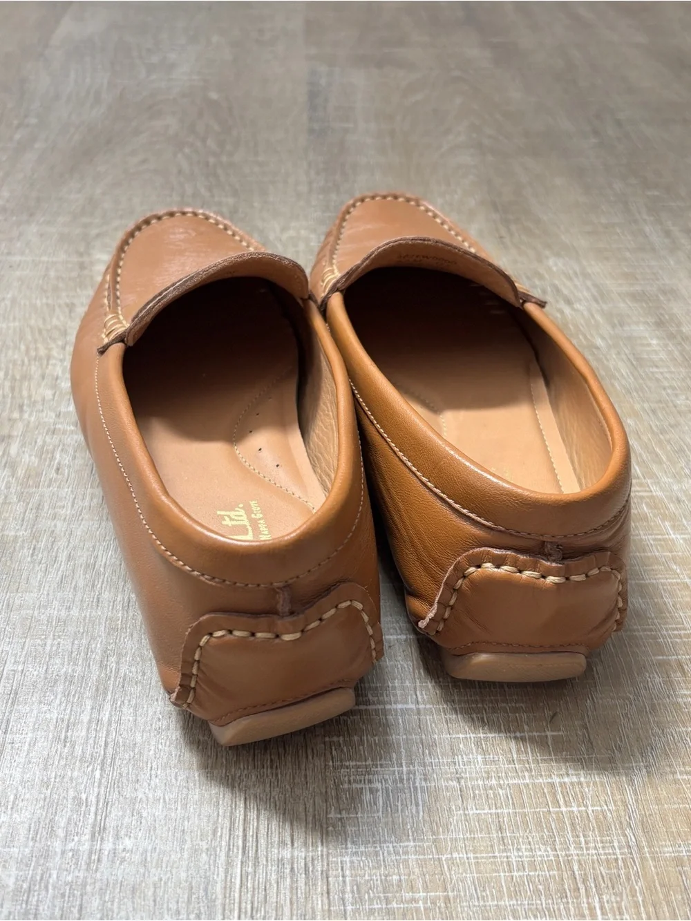 Flag LTD Morgan Leather Penny Loafers Cognac Brown Tan Slip On Shoes Women’s 6.5